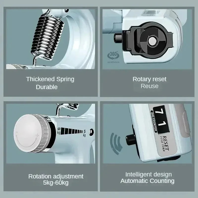 CoreAxis Adjustable Hand Grip Strengthener — 10-100kg Forearm & Wrist Trainer for Men & Women