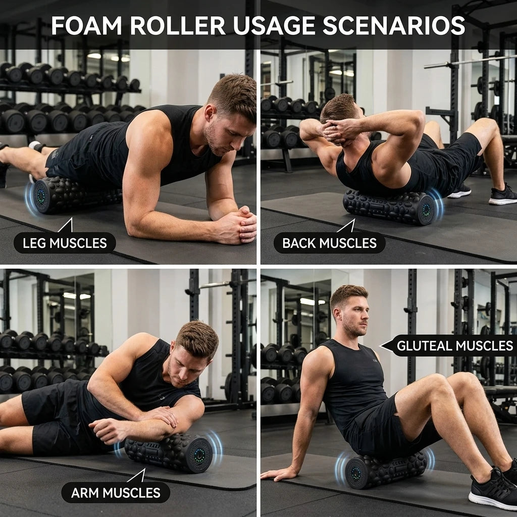 CoreAxis Vibrating Foam Roller — 5-Speed Electric Muscle Recovery &amp; Pain Relief Tool