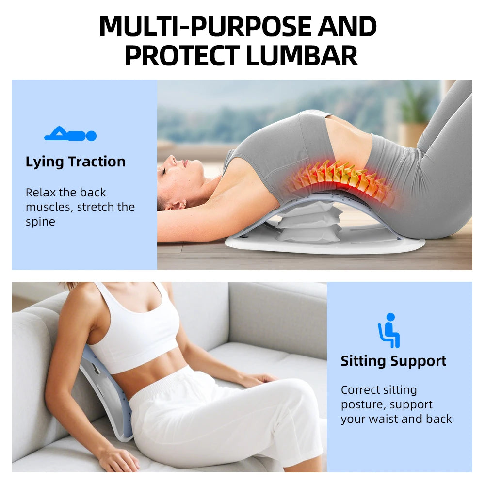 CoreAxis Back Stretcher &amp; Lumbar Massager — Adjustable Spine Decompression Device