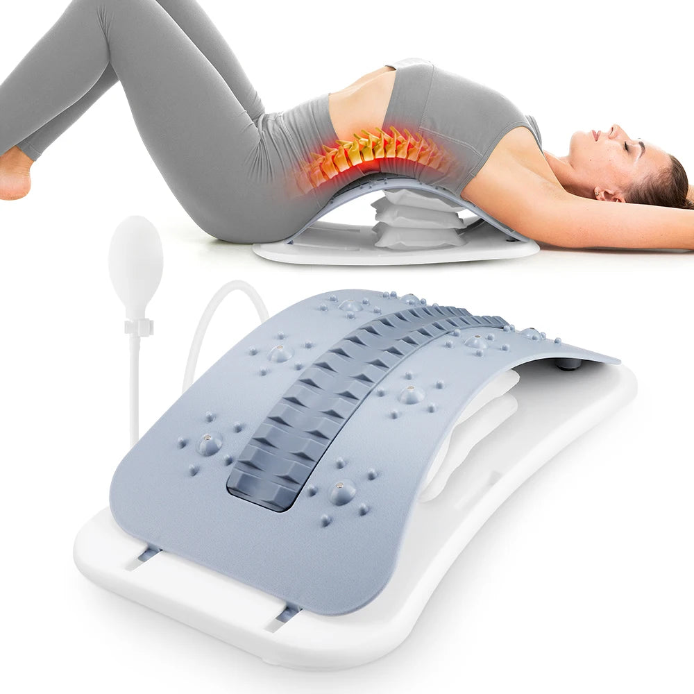 CoreAxis Back Stretcher &amp; Lumbar Massager — Adjustable Spine Decompression Device