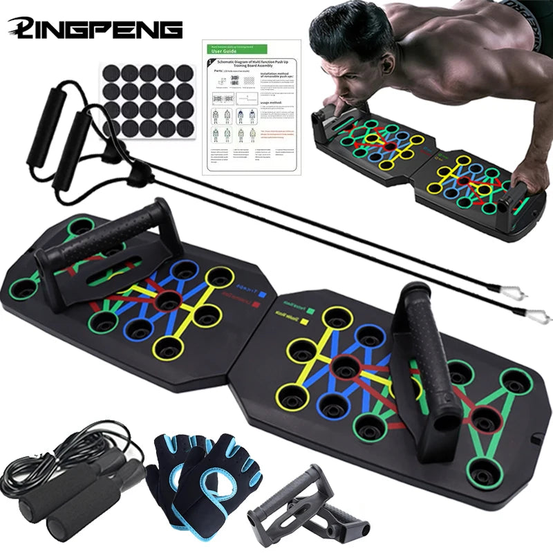 CoreAxis Push Up Board Set — Color Coded Multifunctional Chest, Arms, Back & Core Trainer