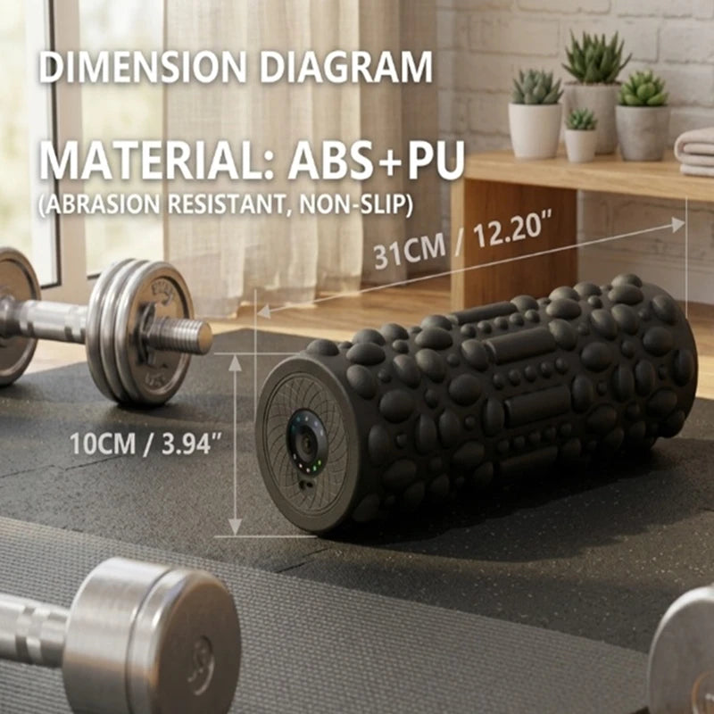 CoreAxis Vibrating Foam Roller — 5-Speed Electric Muscle Recovery &amp; Pain Relief Tool